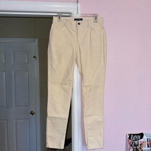 Cream Corduroy-Looking Pants